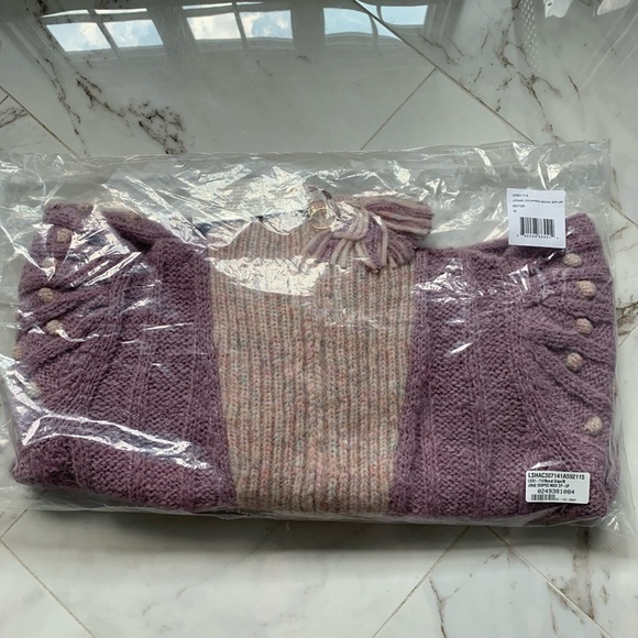 LoveShackFancy Jonae Cropped Mock Zip Up Sweater - Picture 2 of 8